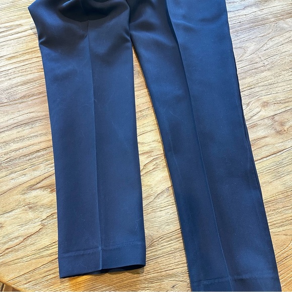 APC Paris Women’s Navy Trousers Menswear Style High Rise Pleated Front Straight - Picture 7 of 10